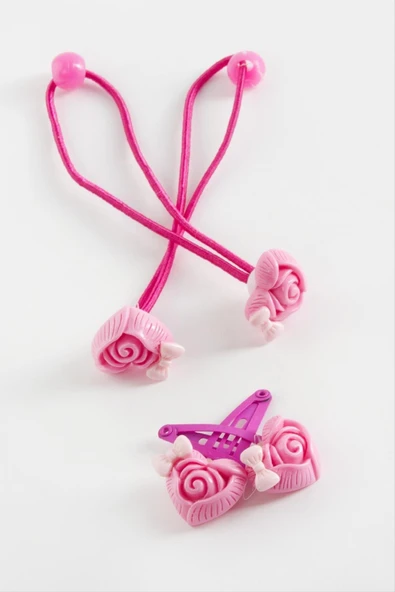 Gül Pens Lastikli Toka 4 Adet - Resim 2