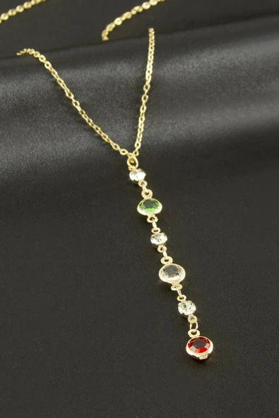 Kristal Taşlı Y Kolye ürün görseli