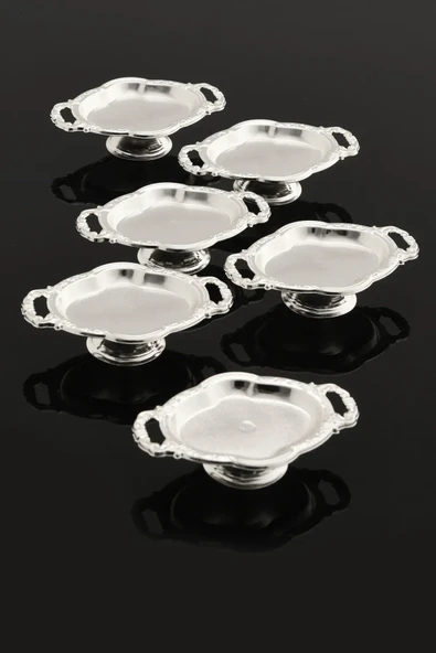 Mucit Home Mini Kulplu Oval Model Ayaklı Lokumluk 6'lı Takım - Resim 2