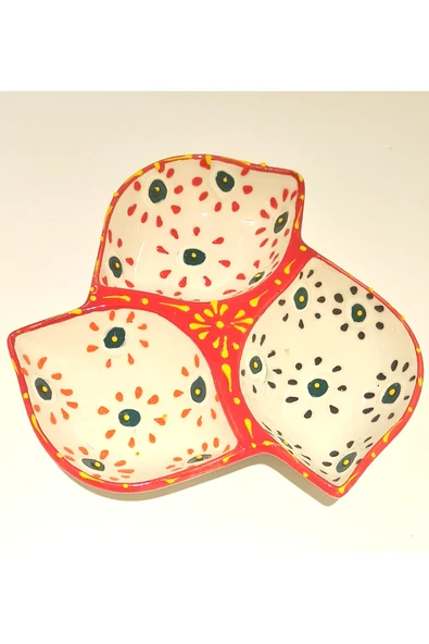 Monalisa Home Renkli Lüks Figürlü Gösterişli Kültürel El Yapımı Çerezlik Tabak