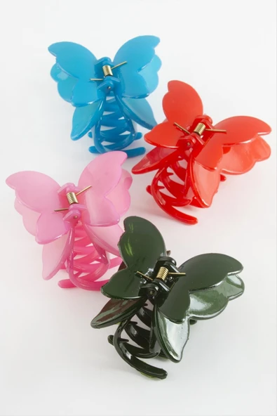 Çift Kanatlı Kelebek Renkli Mandal Toka 8 cm ürün görseli