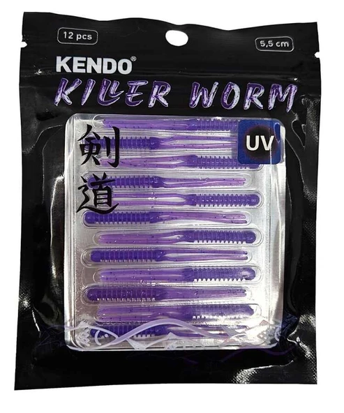 Kendo Killer Worm Lrf Silikonu 5,5cm 12 Adet  Light Orange - 3