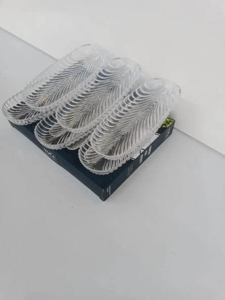 6 lı Mini kayık tabak "Cam değil Mika" - Resim 6