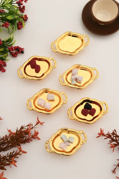 Mucit Home Mini Kulplu Oval Model Ayaklı Lokumluk 6'lı Takım - 1