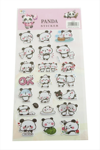 Panda Kabartmalı Sticker ürün görseli