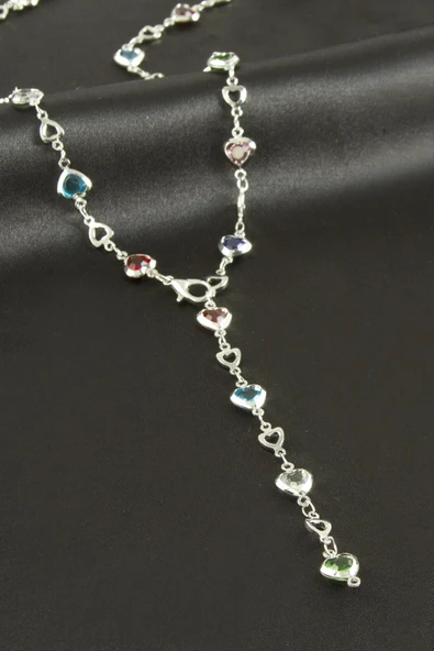 Kalp Zirkon Taşlı Y Kolye - Resim 2