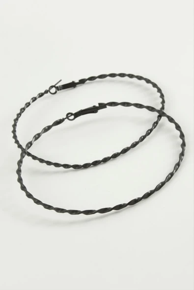 Burgulu Metal Halka Küpe 8-9-10 cm - Resim 4