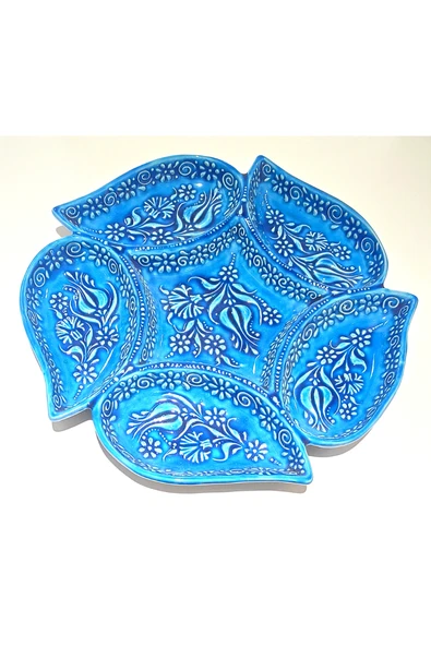 Monalisa Home Renkli Lüks Figürlü Gösterişli Kültürel El Yapımı Çerezlik Tabak ürün görseli 1