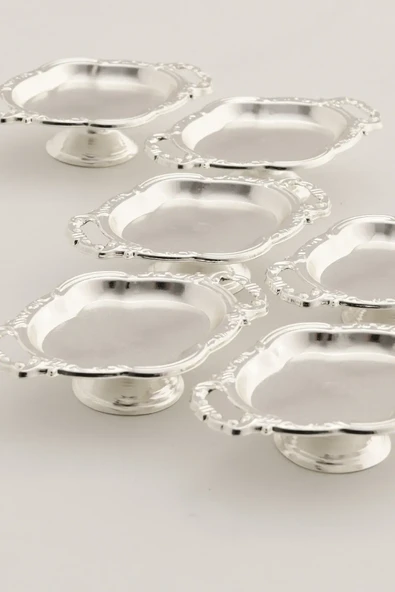 Mucit Home Mini Kulplu Oval Model Ayaklı Lokumluk 6'lı Takım - Resim 4