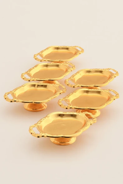 Mucit Home Mini Kulplu Oval Model Ayaklı Lokumluk 6'lı Takım - 3