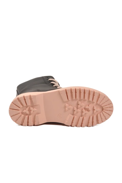 AYK'S Siyah Pudra İçi Polarlı Bağcıklı Fermuarlı Kaymaz Kız Çocuk Bot Dale 05 F - 5