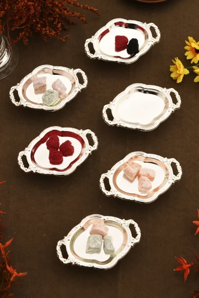 Mucit Home Mini Kulplu Oval Model Ayaklı Lokumluk 6'lı Takım - Resim 5