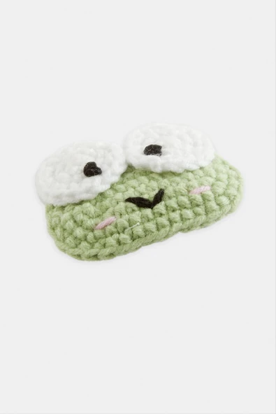 El Yapımı Kurbağa Gözlü İşlemeli Örgülü Çıtçıtlı Toka - Resim 2