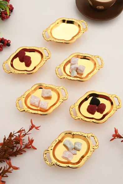 Mucit Home Mini Kulplu Oval Model Ayaklı Lokumluk 6'lı Takım - 8