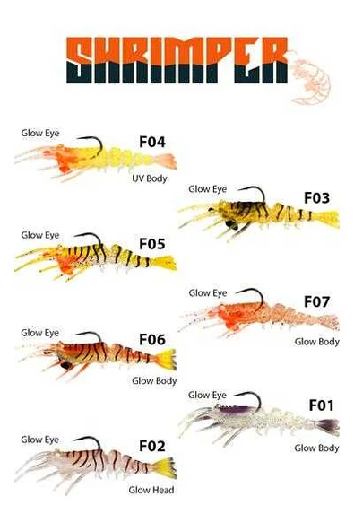 Fujin Shrimper 75mm 4gr Silikon Karides  F06 Angry Shrimp - Resim 12