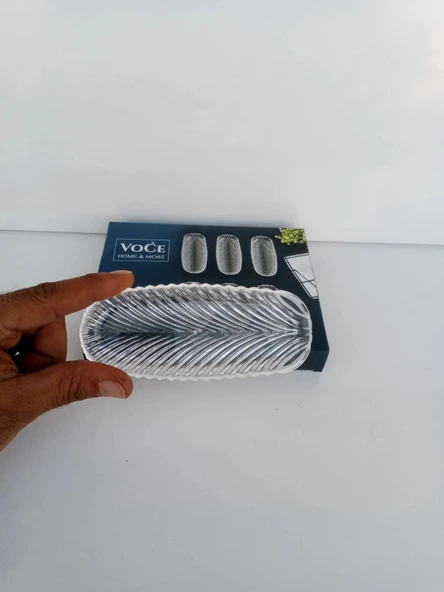 6 lı Mini kayık tabak "Cam değil Mika" - Resim 2