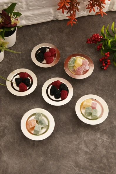 Mucit Home Muli Ayaklı Makaron Lokumluk Gümüş 6 Lı Takım - 3