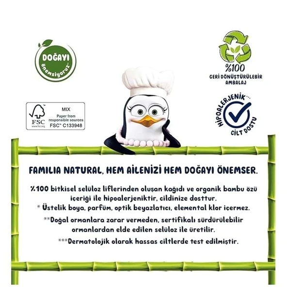 Familia Kağıt Havlu Natural 12 Li Pk (3 Katlı) Organik Bambu özlü - 4