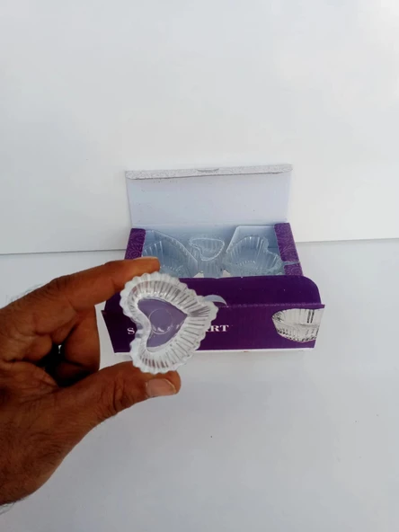 6 lı Mini cam lokumluk "Kalp şekilli" - Resim 6