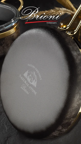 Royal Stone 9 Parça Kum Taşı&Altın Taş Granit Tencere Seti - Resim 8
