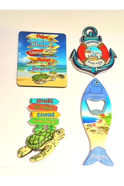 Monalisa Home 4 Adet Farklı Model Desenli Renkli Kültürel Mıknatıslı Magnet - Resim 2