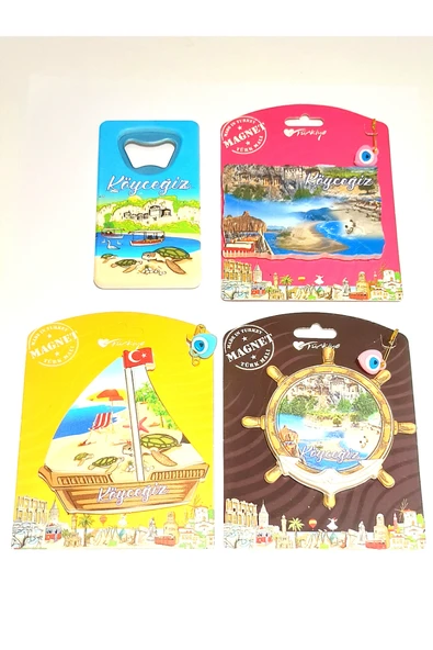 Monalisa Home 4 Adet Farklı Model Desenli Renkli Kültürel Mıknatıslı Magnet - Resim 2