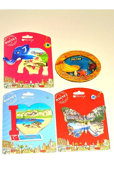 Monalisa Home 4 Adet Farklı Model Desenli Renkli Kültürel Mıknatıslı Magnet ürün görseli 1