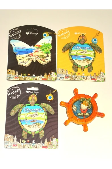 Monalisa Home 4 Adet Farklı Model Desenli Renkli Kültürel Mıknatıslı Magnet - 1