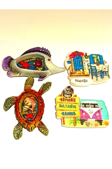 Monalisa Home 4 Adet Farklı Model Desenli Renkli Kültürel Mıknatıslı Magnet ürün görseli 1