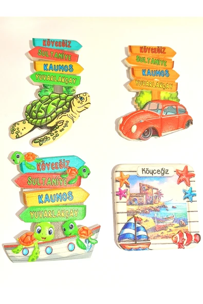 Monalisa Home 4 Adet Farklı Model Desenli Renkli Kültürel Mıknatıslı Magnet ürün görseli