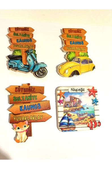 Monalisa Home 4 Adet Farklı Model Desenli Renkli Kültürel Mıknatıslı Magnet ürün görseli