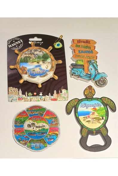 Monalisa Home 4 Adet Farklı Model Desenli Renkli Kültürel Mıknatıslı Magnet ürün görseli