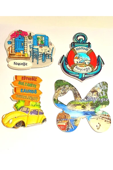 Monalisa Home 4 Adet Farklı Model Desenli Renkli Kültürel Mıknatıslı Magnet ürün görseli