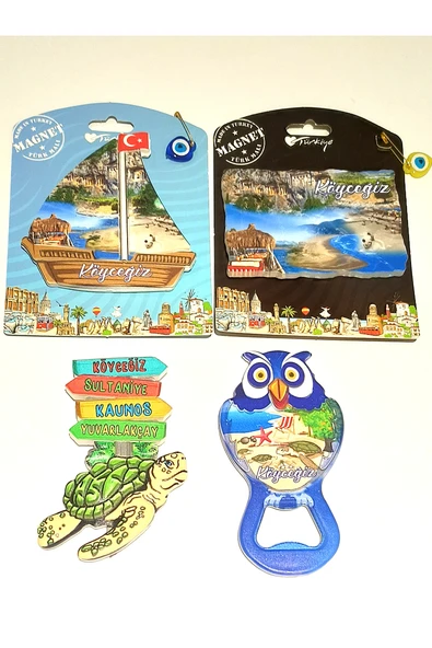 Monalisa Home 4 Adet Farklı Model Desenli Renkli Kültürel Mıknatıslı Magnet