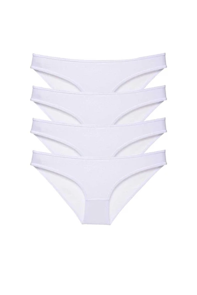 LitaeTrend 4 adet Süper Eko Set Likralı Kadın Slip Külot Beyaz ürün görseli 1