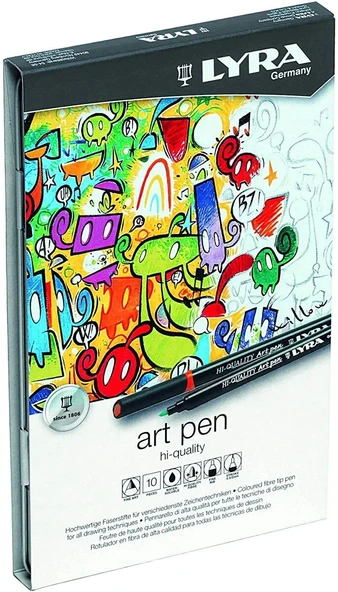 Supertrend Hi-Quality Art Pen Çizim Kalemi Seti 10 Renk Metal Kutu ürün görseli 1