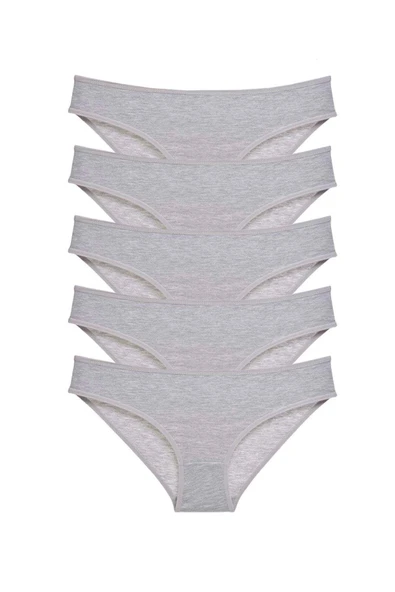 LitaeTrend 5 adet Süper Eko Set Likralı Kadın Slip Külot Gri ürün görseli 1