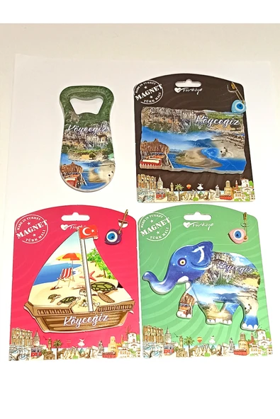 Monalisa Home 4 Adet Farklı Model Desenli Renkli Kültürel Mıknatıslı Magnet