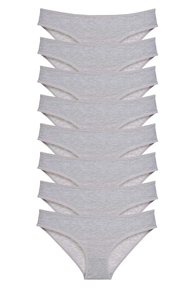 LitaeTrend 8 adet Süper Eko Set Likralı Kadın Slip Külot Gri ürün görseli 1