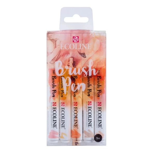 Supertrend Ecoline Brush Pen Fırça Uçlu Kalem Seti 5 Renk BEIGE PINK COLOURS ürün görseli