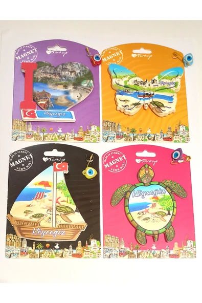 Monalisa Home 4 Adet Farklı Model Desenli Renkli Kültürel Mıknatıslı Magnet