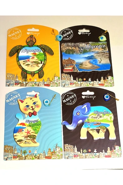 Monalisa Home 4 Adet Farklı Model Desenli Renkli Kültürel Mıknatıslı Magnet