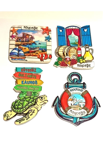 Monalisa Home 4 Adet Farklı Model Desenli Renkli Kültürel Mıknatıslı Magnet