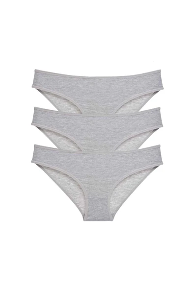 LitaeTrend 3 adet Süper Eko Set Likralı Kadın Slip Külot Gri ürün görseli 1
