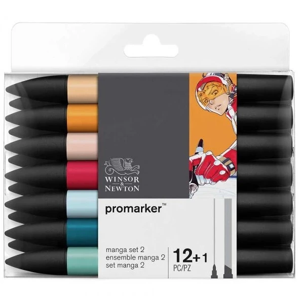 Supertrend ProMarker Kalem Seti 12+1 Renk GENİŞLETİLMİŞ MANGA SETİ 2 - 1