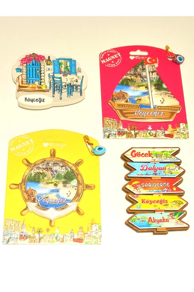 Monalisa Home 4 Adet Farklı Model Desenli Renkli Kültürel Mıknatıslı Magnet