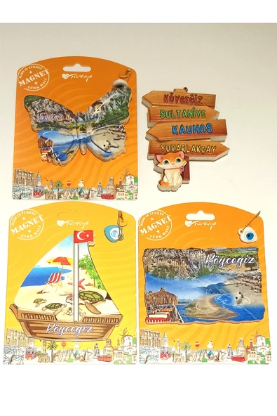 Monalisa Home 4 Adet Farklı Model Desenli Renkli Kültürel Mıknatıslı Magnet