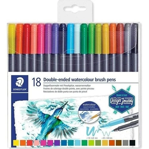 Supertrend Marsgraphic Duo Brush Pen Çift Taraflı Fırça Uçlu Marker Seti 18 Renk ürün görseli