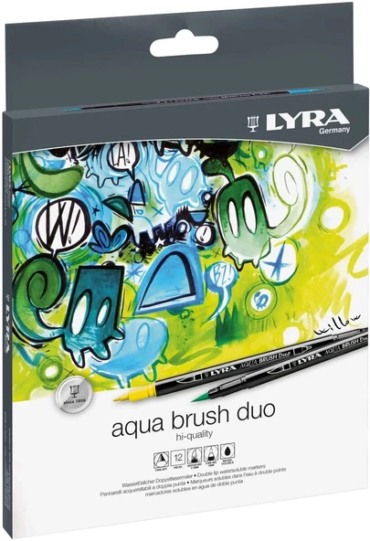 Supertrend Aqua Brush Duo Çift Taraflı Fırça Uçlu Çizim Kalemi Seti 12 Renk ürün görseli