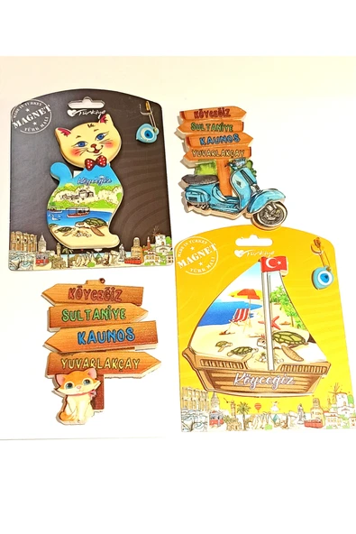 Monalisa Home 4 Adet Farklı Model Desenli Renkli Kültürel Mıknatıslı Magnet ürün görseli